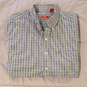 IZOD Blue and Green Checkered Shirt